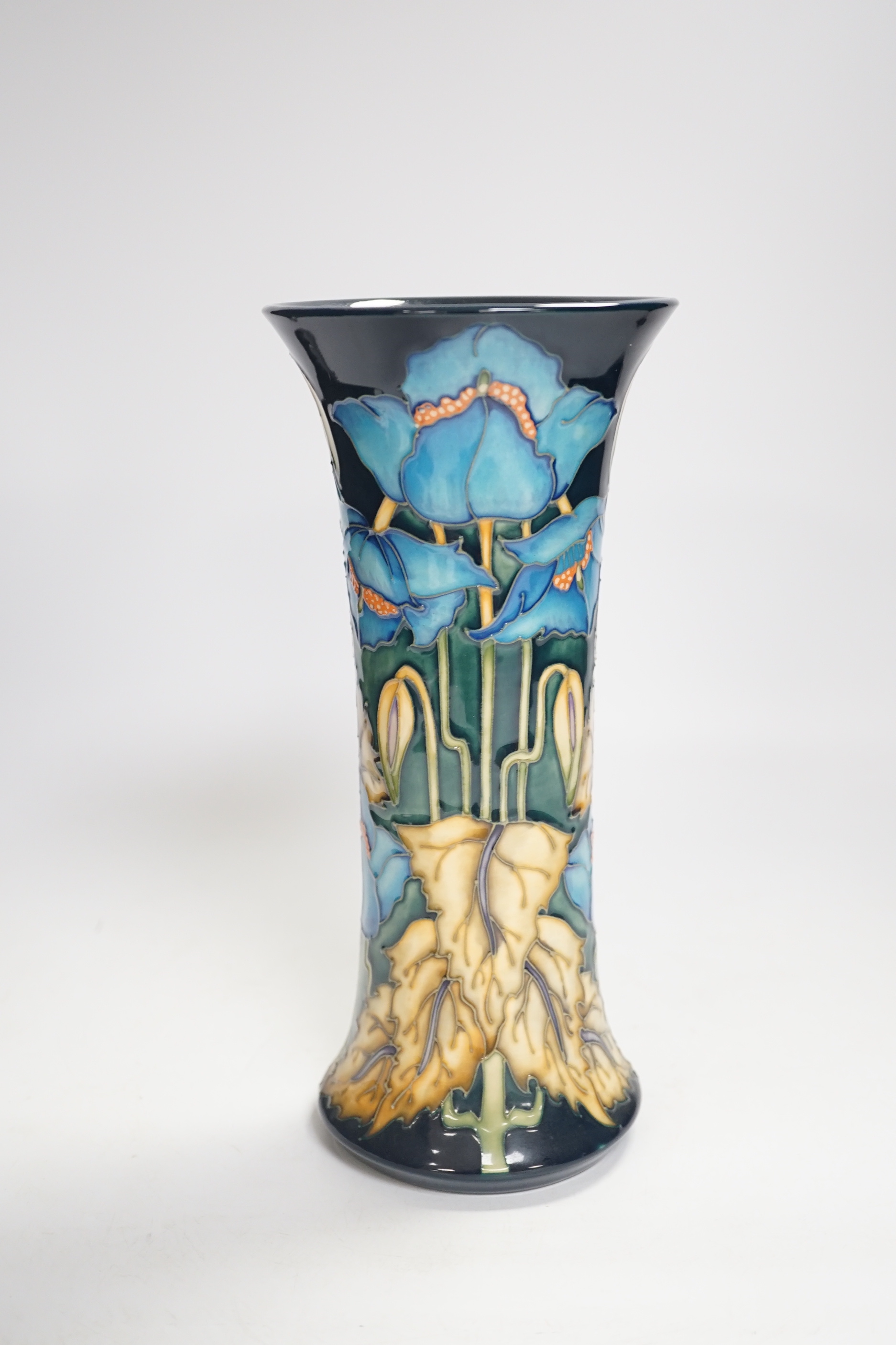 A Moorcroft Blue Rhapsody pattern vase, designed by Philip Gibson, 25cm